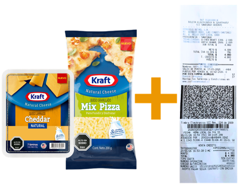 Ejemplo: boleta con 2 quesos Kraft